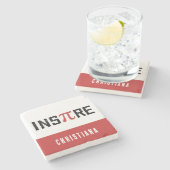 カスタムインスパイアパイ日 | Happy Pi日Math Gift ストーンコースター (横)