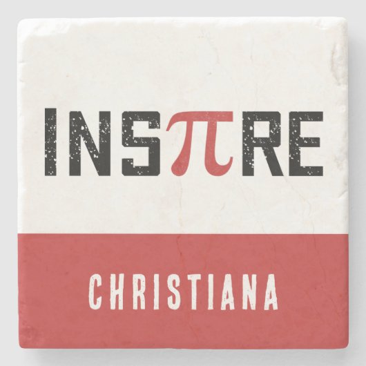 カスタムインスパイアパイ日 | Happy Pi日Math Gift ストーンコースター (正面)