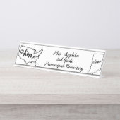 カスタムインディアナ州USホームラインアート デスクネームプレート (正面)