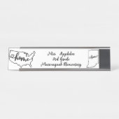 カスタムインディアナ州USホームラインアート デスクネームプレート (正面)