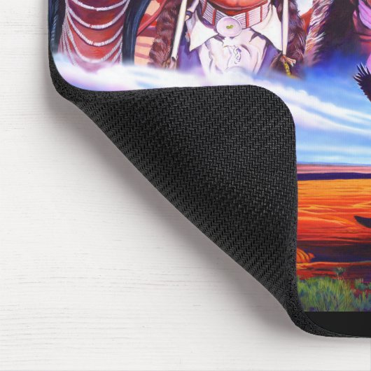 カスタムインディアンの最高責任者ネイティブアメリカン絵画ズ マウスパッド (コーナー)