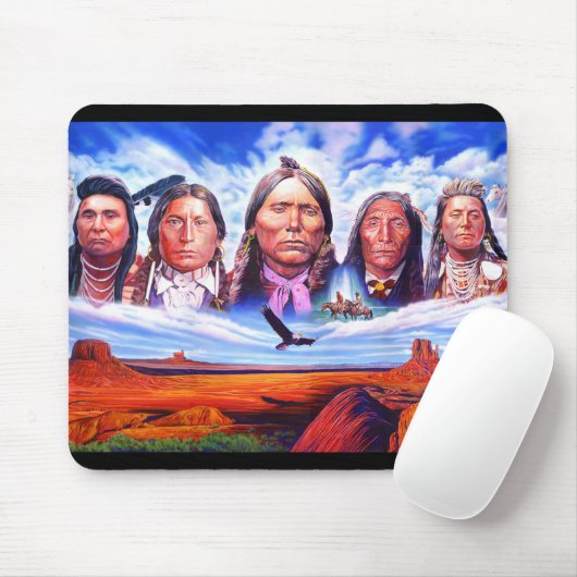 カスタムインディアンの最高責任者ネイティブアメリカン絵画ズ マウスパッド (マウス)
