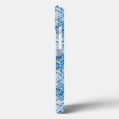 カスタムインディゴブルーフローラフェイクレースパターン Case-Mate iPhoneケース (裏面 / 左)