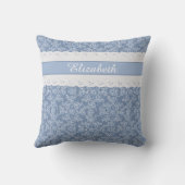 カスタムインディゴブルーフローラレフェイクース クッション (裏面)