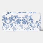 カスタムインディゴ白フローラ縁どiPad Mini ケース Case-Mate iPhoneケース (裏面 (横))