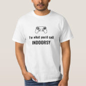 カスタムインドアズィーゲーマー - カスタム引用グラフィック Tシャツ (正面)