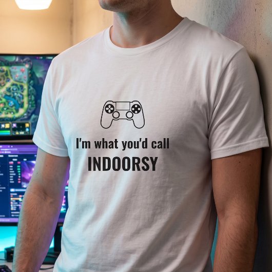 カスタムインドアズィーゲーマー - カスタム引用グラフィック Tシャツ