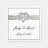 カスタムインフィニティハート紙ナプキンス スタンダードカクテルナプキン (正面)