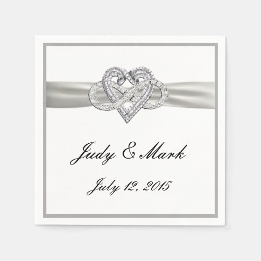 カスタムインフィニティハート紙ナプキンス スタンダードカクテルナプキン (正面)