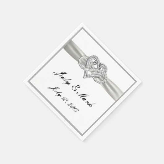 カスタムインフィニティハート紙ナプキンス スタンダードカクテルナプキン (角)