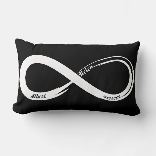 カスタムインフィニティ結婚カップルのアニバーサリーギフト ランバークッション (正面)