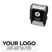 カスタムインライン横書きロゴのビジネス名のタイトル セルフインキングスタンプ (インサイチュ)
