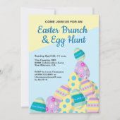 カスタムイースターエッグ狩りカラフル春 招待状 (正面)