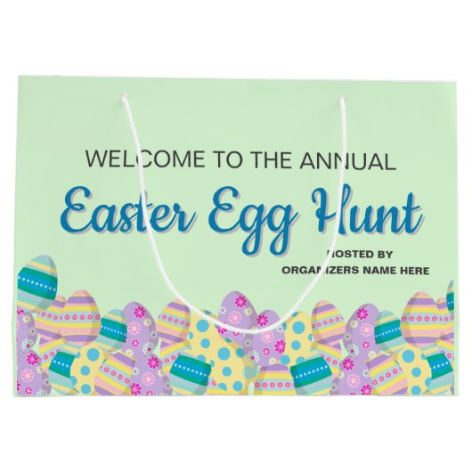 カスタムイースターエッグ狩りバカラフルナー ラージペーパーバッグ (裏面)