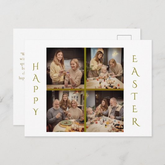 カスタムイースターカード – 写真とメッセージの追加 シーズンポストカード (正面/裏面)