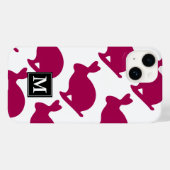 カスタムイースターバニーラビットシルエットモノグラムiPC Case-Mate iPhoneケース (裏面 (横))