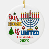 カスタムウアホームズハッピーハ統一されたヌカー セラミックオーナメント (裏面)