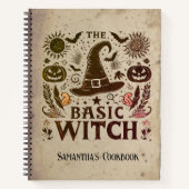 カスタムウィッチハットコテージコアパンプキンズハロウィーン ノートブック (正面)