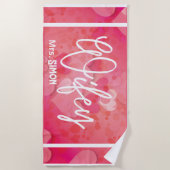 カスタムウィフィーハート ビーチタオル (正面)