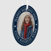 カスタムウィンターテーマのホリ企業のデーグリーティング オーナメント (正面)