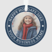 カスタムウィンターテーマのホリ企業のデーグリーティング オーナメント (裏面)