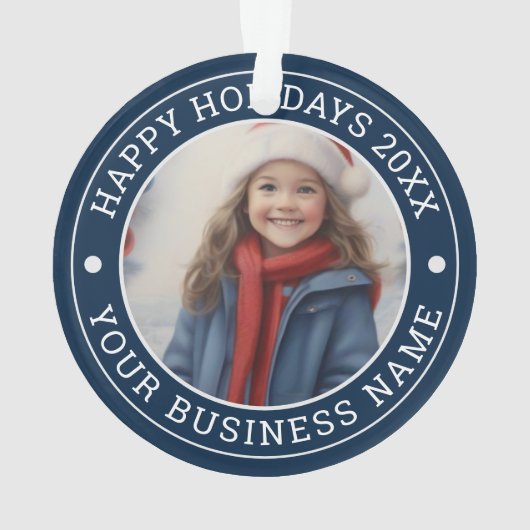 カスタムウィンターテーマのホリ企業のデーグリーティング オーナメント (裏面)