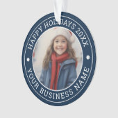 カスタムウィンターテーマのホリ企業のデーグリーティング オーナメント (正面)