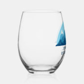 カスタムウィンターファミリーキャビンブルースノーウィーマウンテン ステムなしワイングラス (右)