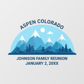 カスタムウィンターファミリー懇親会パーティースノーイマウンテン ウィンドウサイン (シート)