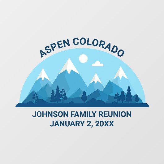 カスタムウィンターファミリー懇親会パーティースノーイマウンテン ウィンドウサイン (シート)