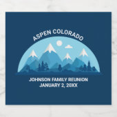 カスタムウィンターファミリー懇親会パーティースノーイマウンテン ビールラベル (シングルラベル)