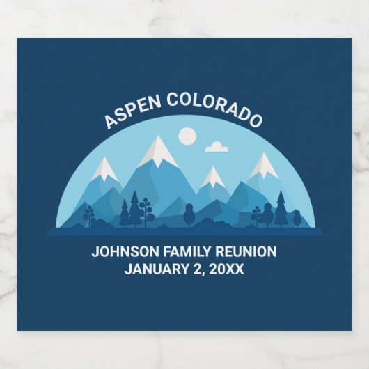 カスタムウィンターファミリー懇親会パーティースノーイマウンテン ビールラベル (シングルラベル)