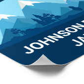 カスタムウィンターファミリー懇親会パーティースノーイマウンテン ポスター (角)