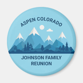 カスタムウィンターファミリー懇親会パーティースノーイマウンテン マグネット