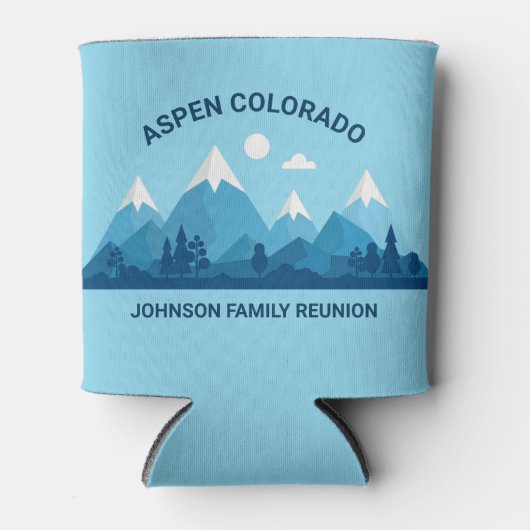 カスタムウィンターファミリー懇親会パーティースノーイマウンテン 缶クーラー (正面)