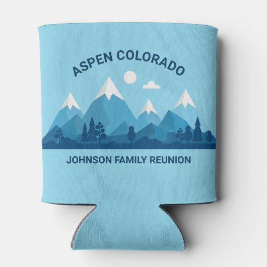 カスタムウィンターファミリー懇親会パーティースノーイマウンテン 缶クーラー (裏面)