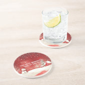 カスタムウィンターワンダーランドシーンクリスマス雪だるま コースター (側面)