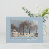 カスタムウィンターワンダーランドランドランドランドランドランドスケープ絵画アート シーズンカード (スタンド正面)