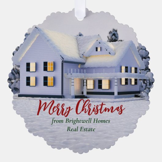カスタムウィンター実在エステート会社雪の家 オーナメントカード (正面)