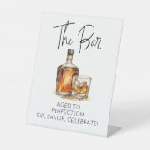 カスタムウイスキーバーサイン – 完璧に熟成 台座サイン (正面)