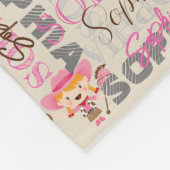 カスタムウェスタン女性のカーボーイ馬好きコラージュ名 フリースブランケット (角)