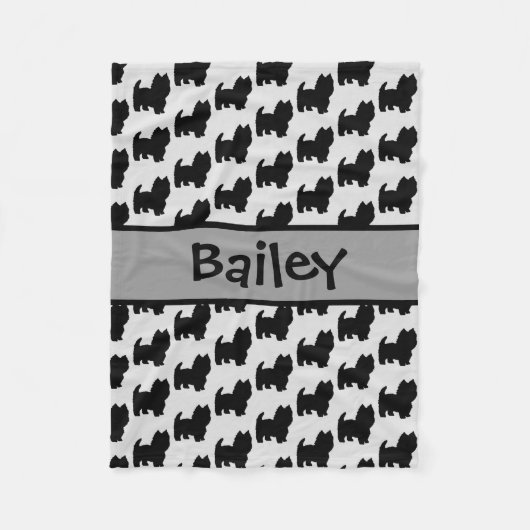 カスタムウェスティドグシルエット フリースブランケット (正面)