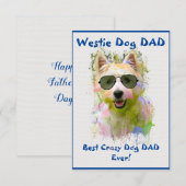 カスタムウェスティーパパドッグ最高のドッグ熱狂するパパ サンキューカード (正面/裏面)