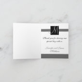 カスタムウェディングありがとうフォトカードメッセージグレー サンキューカード (内部)
