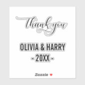 カスタムウェディングありがとう&名前コンタースタンプ シール (シート)