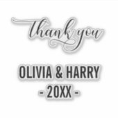 カスタムウェディングありがとう&名前コンタースタンプ シール (正面)