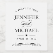 カスタムウェディングのお気に入りの乾杯 ワインラベル (シングルラベル)