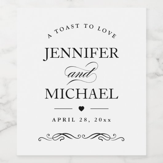 カスタムウェディングのお気に入りの乾杯 ワインラベル (シングルラベル)