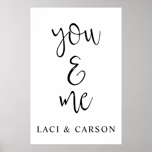 カスタムウェディングのサインエレガント-パーソナライズされたようこそ ポスター (正面)