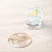 カスタムウェディングの好意ありがとうウッドカットスライス ラウンドペーパーコースター (インサイチュ)